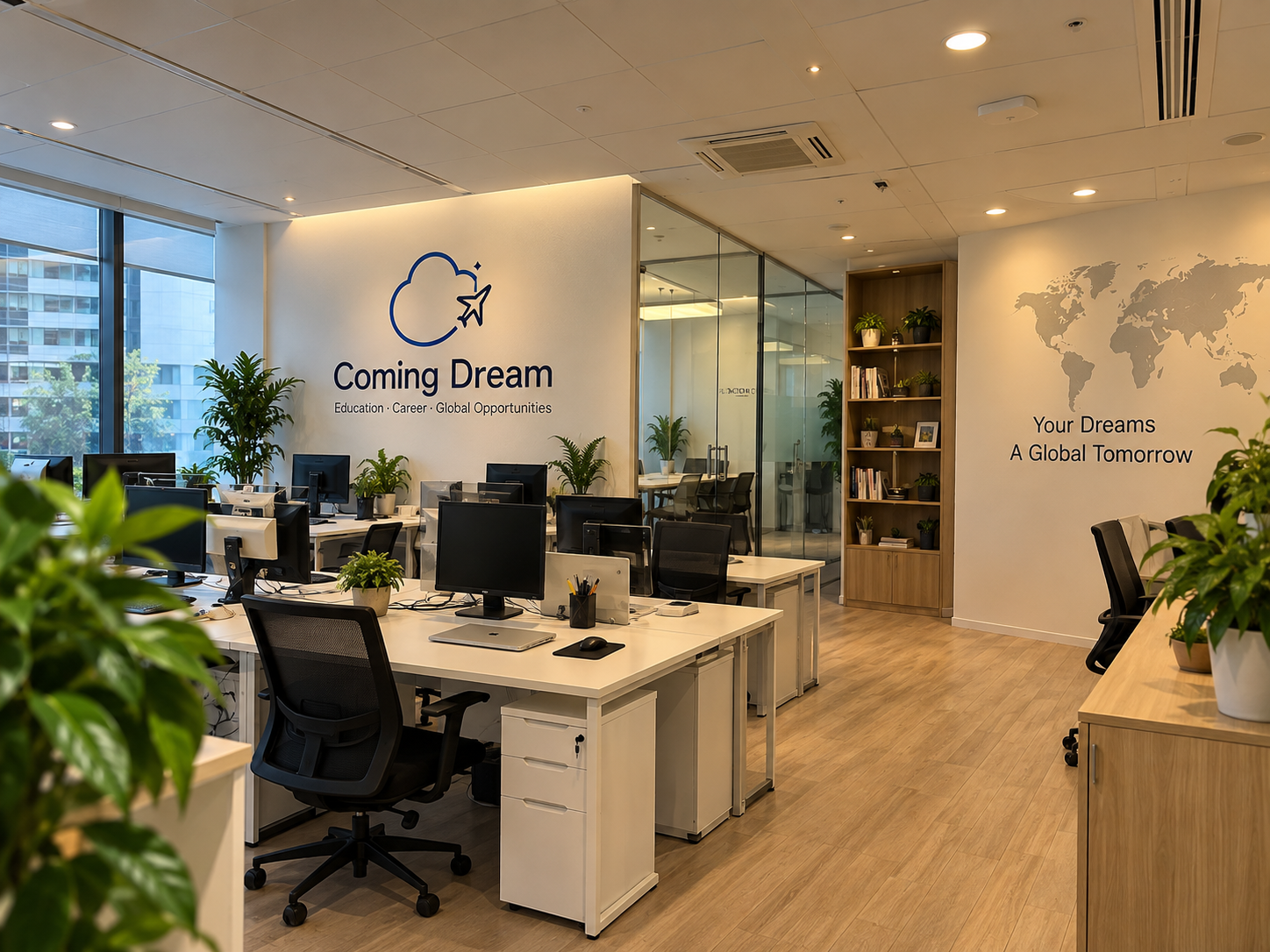 Coming Dream branded workspace visual